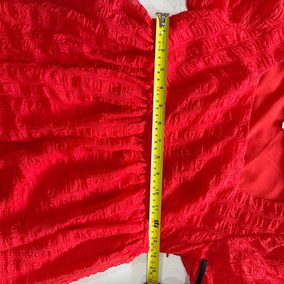 L'Academie Rene Babydoll Puff Sleeve Mini Dress Poppy Red XS - Picture 8 of 10